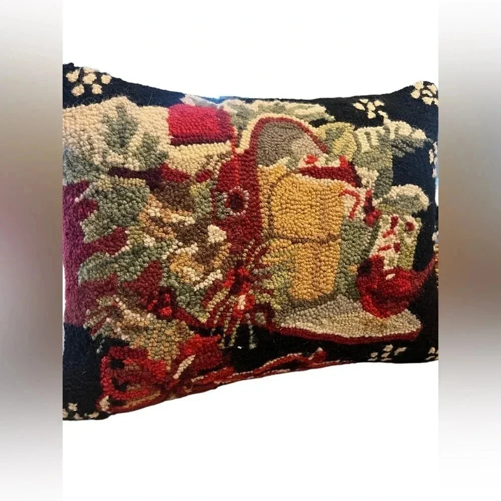 Holiday Christmas Cardinal Mailbox Hook Wool Pillow